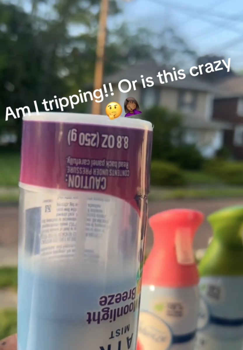 Upside down Febreeze container full of air